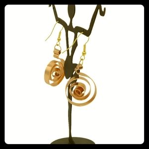 Handmade One-of-a-kind spiral copper wire earrings
